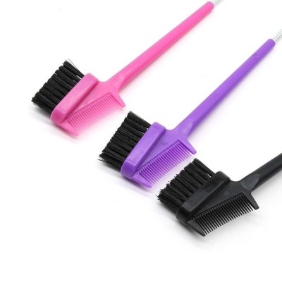 Wholesale custom doule eyebrow lash comb personalised bulk mini hair control edge brushes